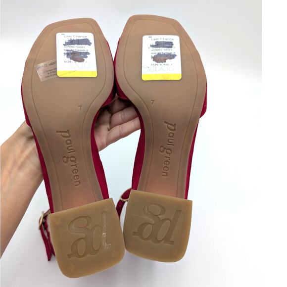 Paul Green Barbee Ankle Strap Heel Sandal Womens Chili Suede Size US9.5/UK7 - Picture 8 of 11